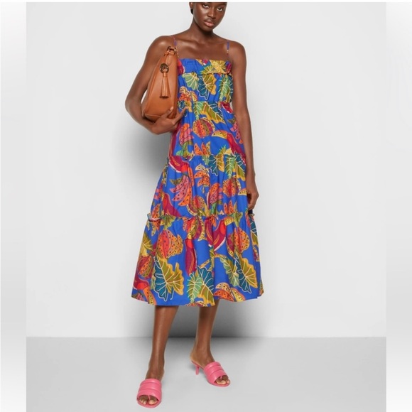 Farm Rio Farm Rio BEAKS BANANAS MIDI DRESS SIZE Large NWOT - Picture 2 of 6